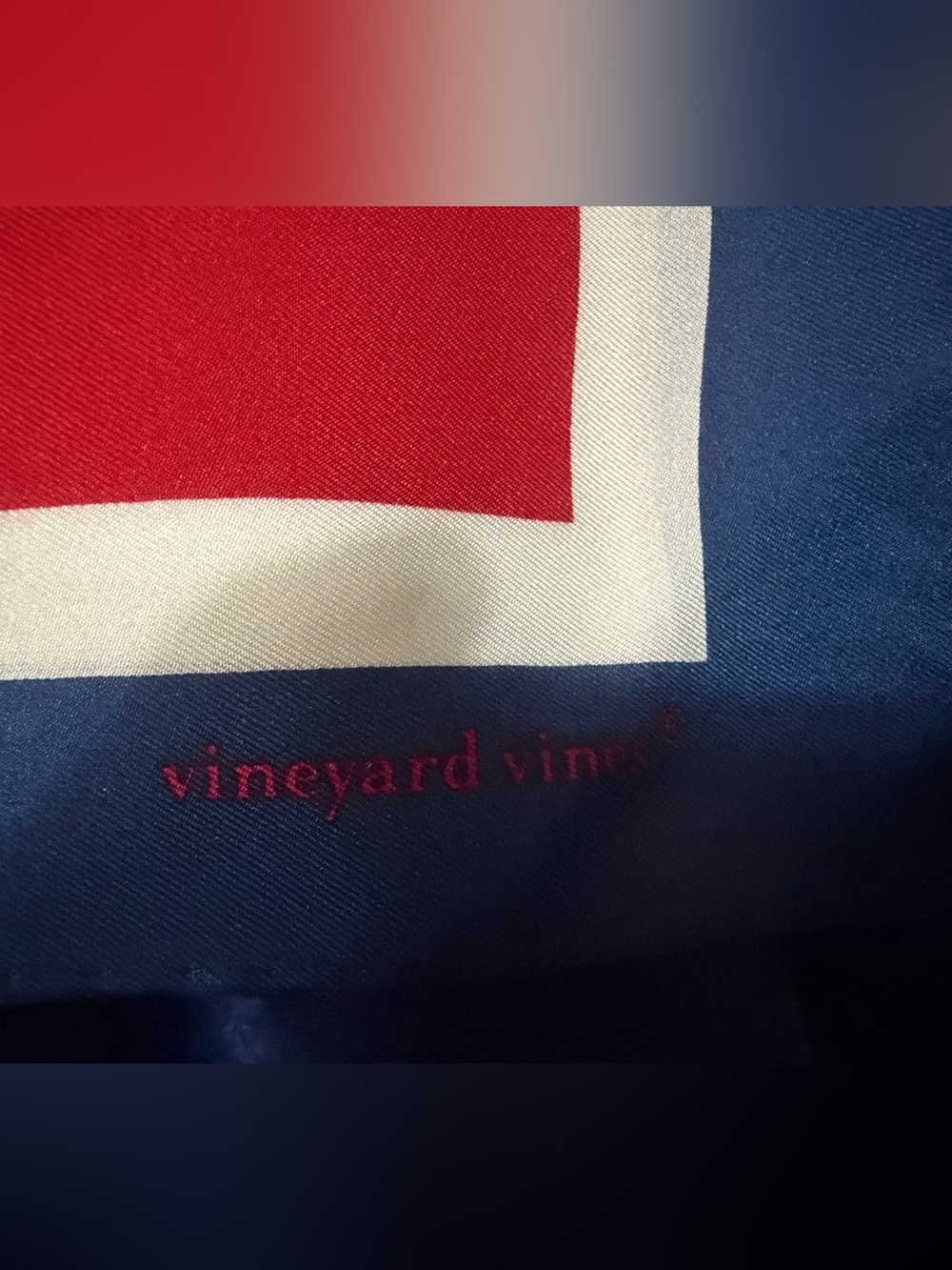 Vineyard Vines Red White Blue Art Deco Square Scarf 35 Inch